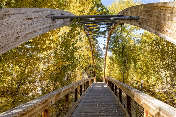 View across wooden Bow Bridge