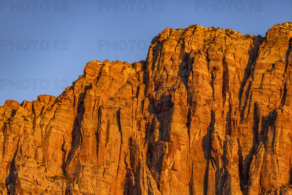 Red cliffs at sunset in Zion National Park