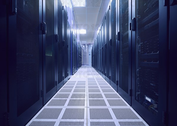 Empty interior of server room