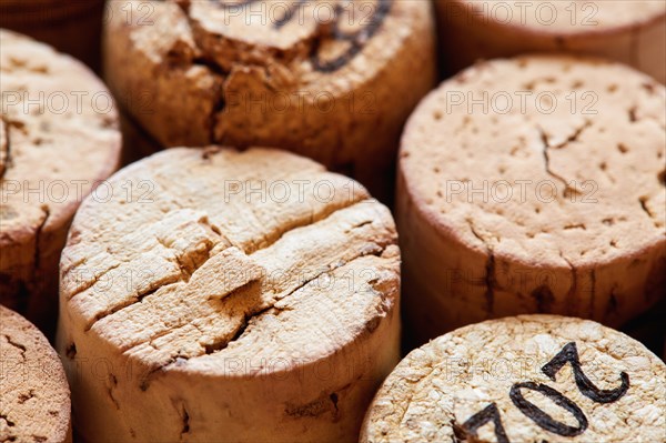 Close up of bottle corks