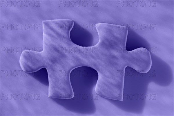 Studio shot of purple jigsaw piece