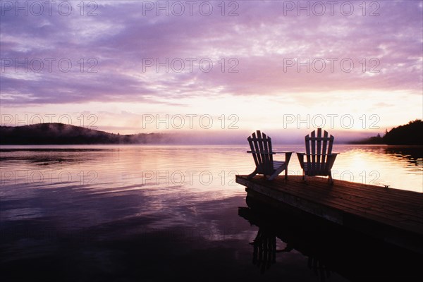 Silhouettes of adirondack chairs