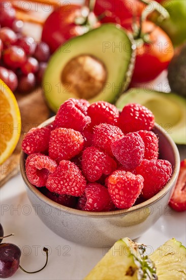 Studio shot of assorted fruit and vegetables