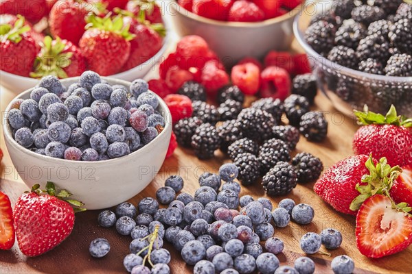 Studio shot of assorted fresh fruit