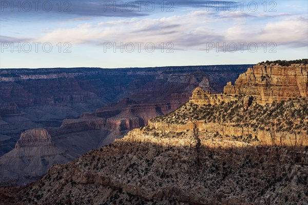 Grand Canyon National Park rock formations at sunset