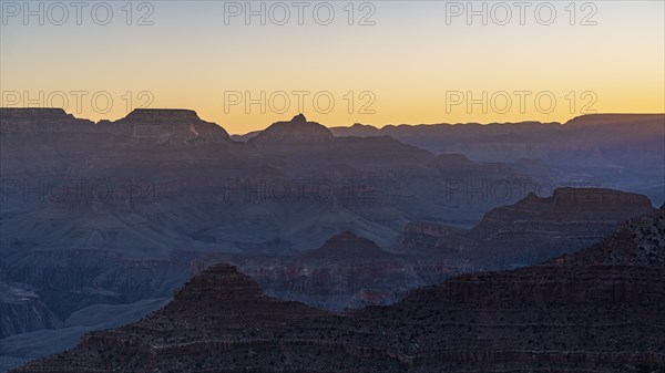 Grand Canyon National Park rock formations at sunset