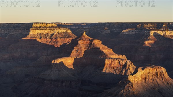 Grand Canyon National Park rock formations at sunset