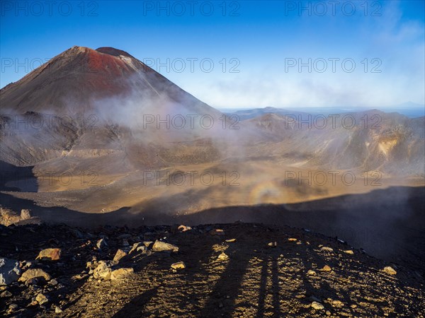 Steam raising over Mount Ngauruhoe