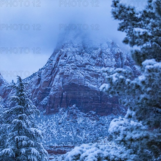 Scenic view of snowcapped mountain