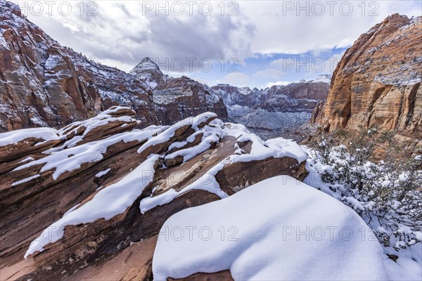 Scenic view of mountains in winter