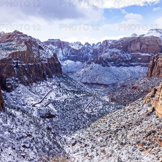 Scenic view of mountains in winter