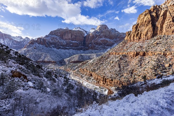 Scenic view of mountains in winter