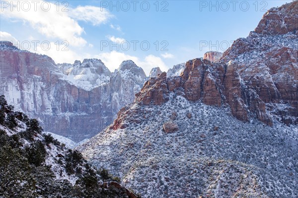 Scenic view of mountains in winter