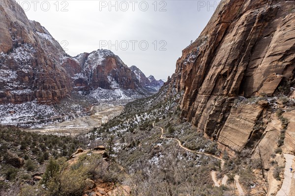 Aerial view of valley in mountains