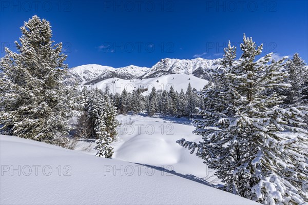 Scenic view of mountains in winter