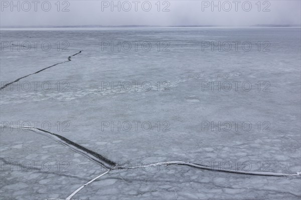 Ice floe on frozen Lake Mendota