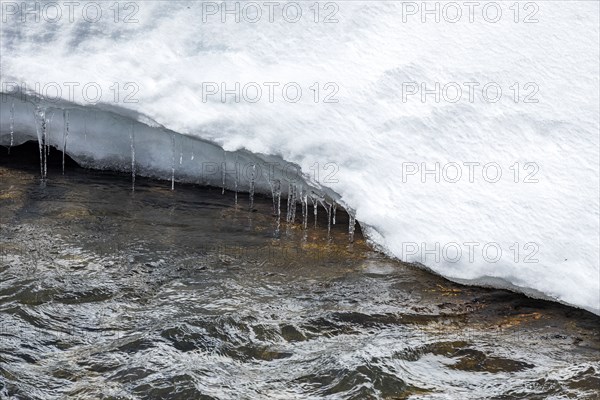 Ice and snow melting along Big Wood River