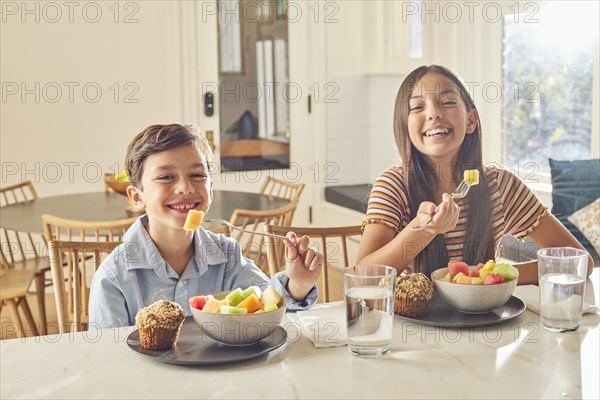 Smiling boy and girl