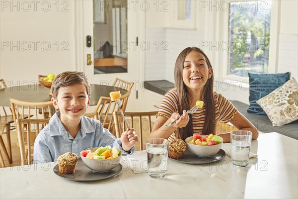 Smiling boy and girl