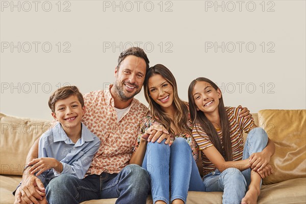 Portrait of smiling family with two children