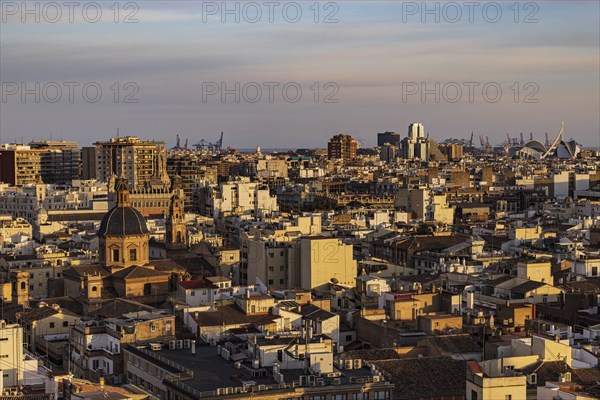 Elevated view of crowded cityscape