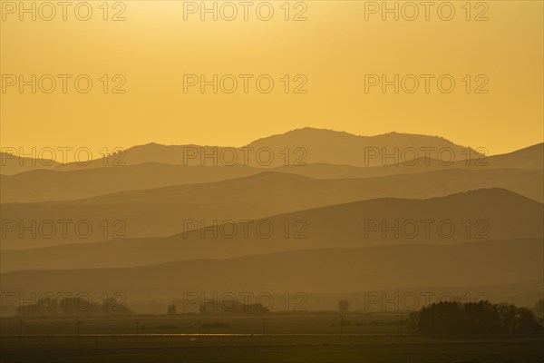 Mountain layers during sunset near Sun Valley