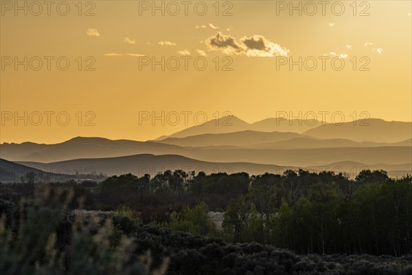 Mountain layers during sunset near Sun Valley