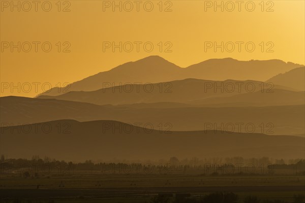 Mountain layers during sunset near Sun Valley