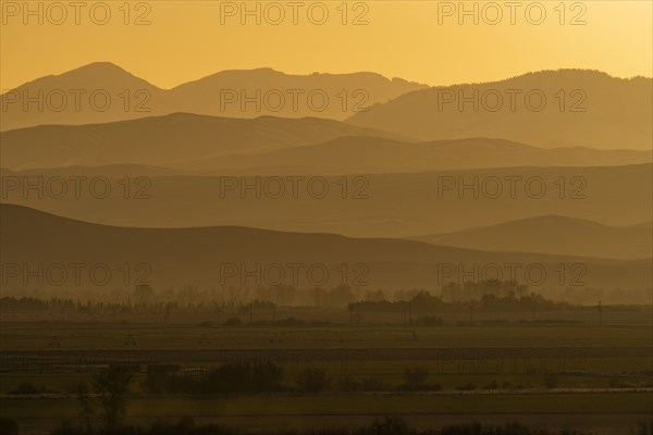 Mountain layers during sunset near Sun Valley