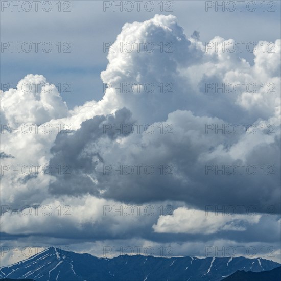 Majestic clouds above mountains