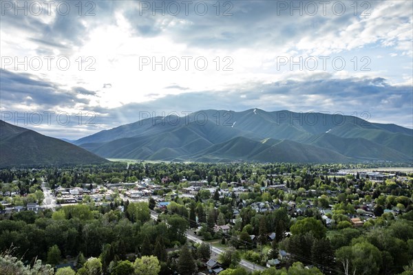 Little town in valley seen from Carbonate Mountain