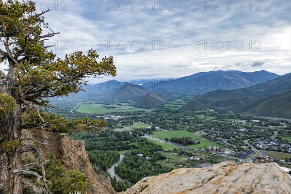 Little town in valley seen from Carbonate Mountain