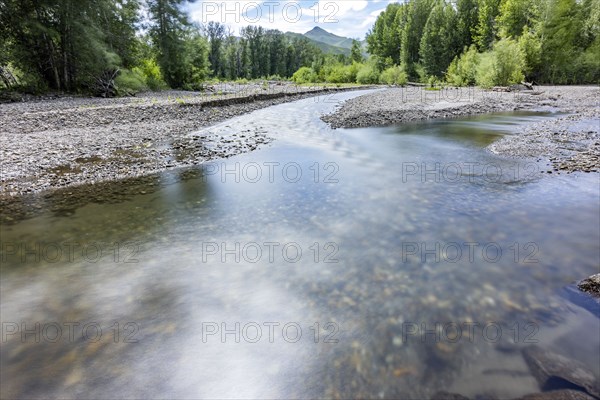 Long exposure of Big Wood River on sunny day