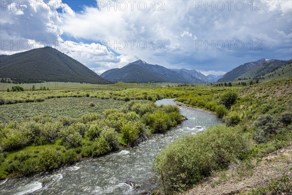 Mountain landscape with North Fork Big Lost River