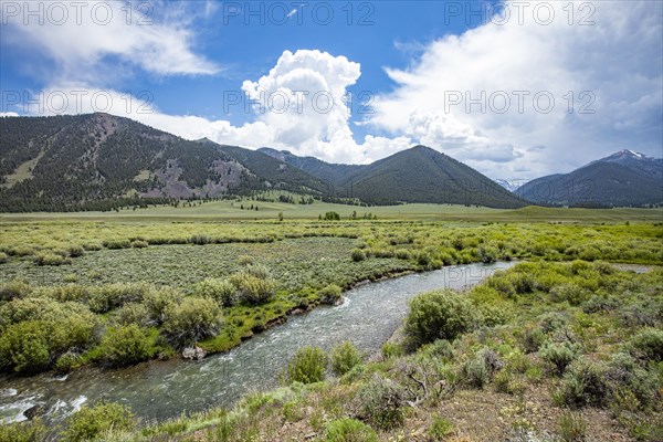 Mountain landscape with North Fork Big Lost River