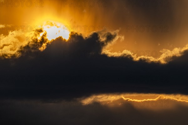Morning sun over dramatic clouds