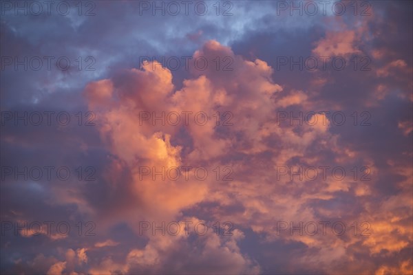 Clouds illuminated by setting sun