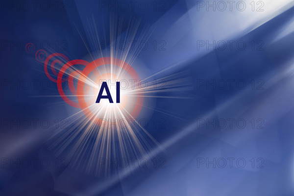 AI symbol superimposed over copyright symbols