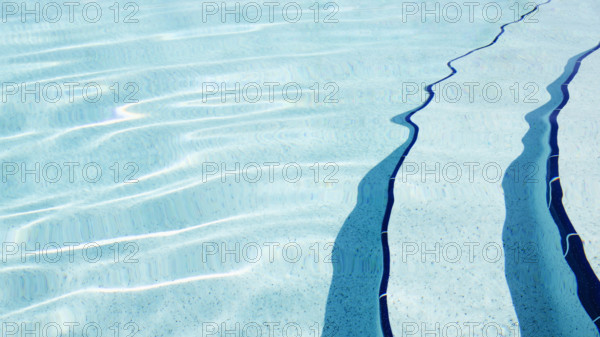 Swimming pool steps and crystal water