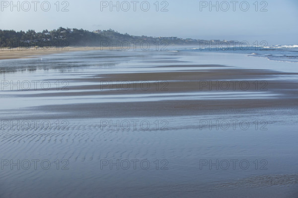 USA, Oregon, Newport, Empty wet Oregon beach