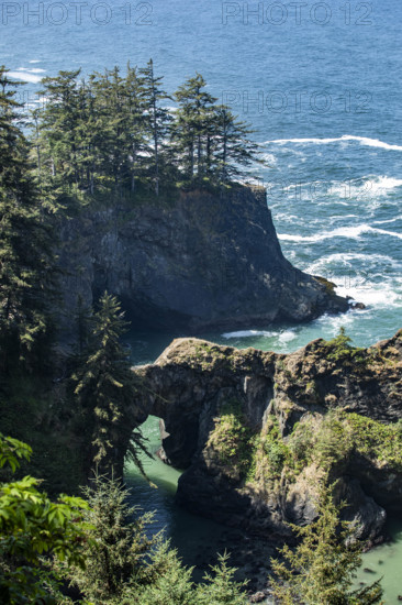 USA, Oregon, Brookings, Natural Bridges formation on Oregon Coast