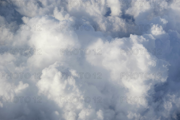 Aerial view of puffy cumulus clouds