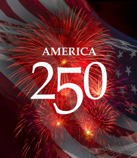 250th anniversary celebration of Declaration of Independence with fireworks