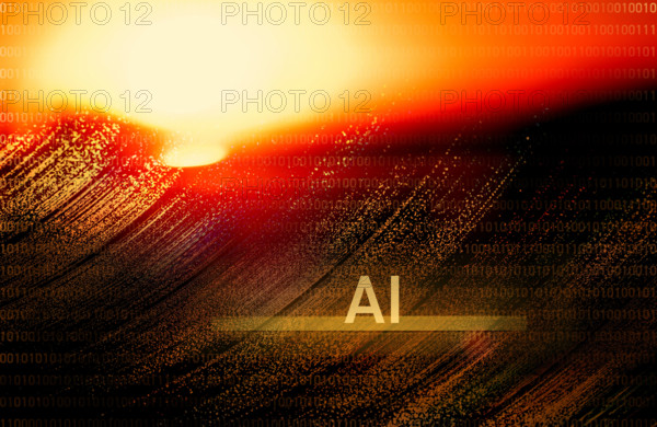 Background image of AI with binary numbers
