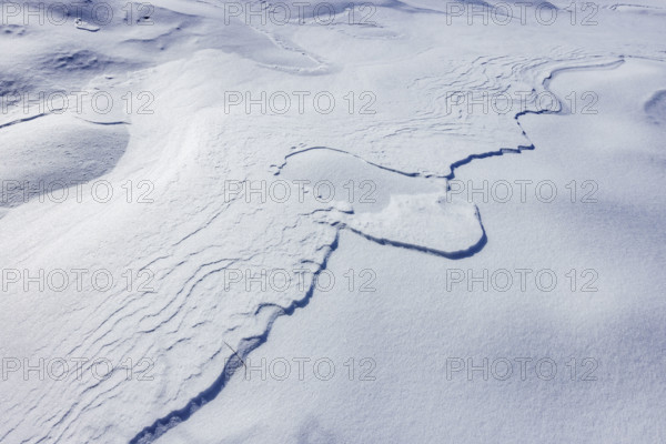 Close-up of textured snow surface