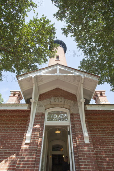 USA, North Carolina, Corolla, Low angle view of Currituck Beach Lighthouse