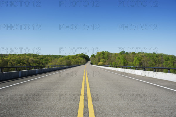 Empty Natchez Trace Parkway Bridge. Franklin, Tennessee, USA.
