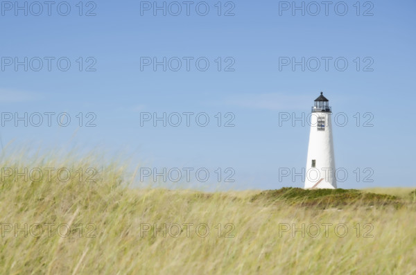 Great Point Lighthouse against clear sky. Nantucket, Massachusetts, USA.