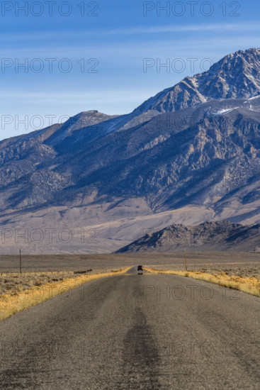 Empty rural road over Trail Creek Pass. Mackay, Idaho, USA.