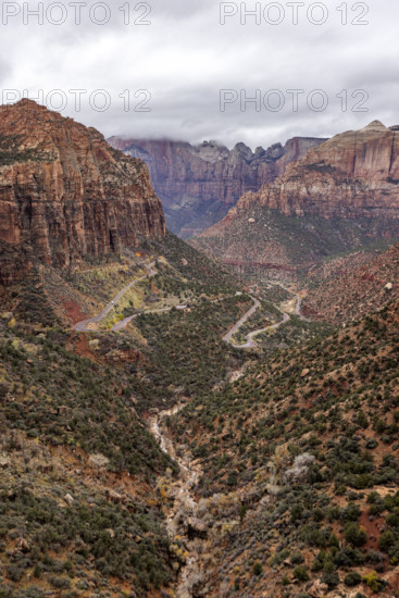 View of Zion Canyon from Overlook. , Utah, USA.